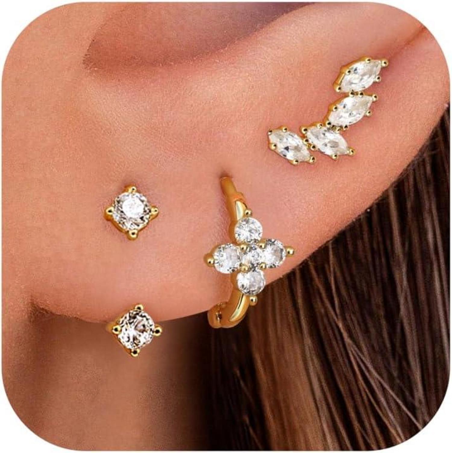 Ohrringe Silber 925 Set Zirkonia Schmetterling Hypoallergen