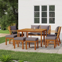 Gartenlounge Ecksofa Set Akazienholz Kissen wasserabweisend