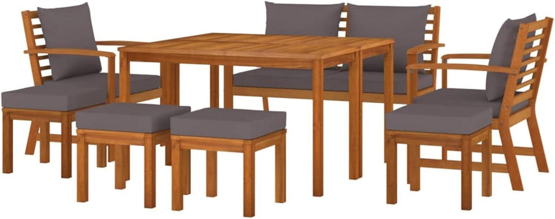 Gartenlounge Ecksofa Set Akazienholz Kissen wasserabweisend