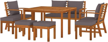 Gartenlounge Ecksofa Set Akazienholz Kissen wasserabweisend