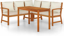 Gartenlounge Holz Ecklounge Sitzgruppe mit Esstisch und
