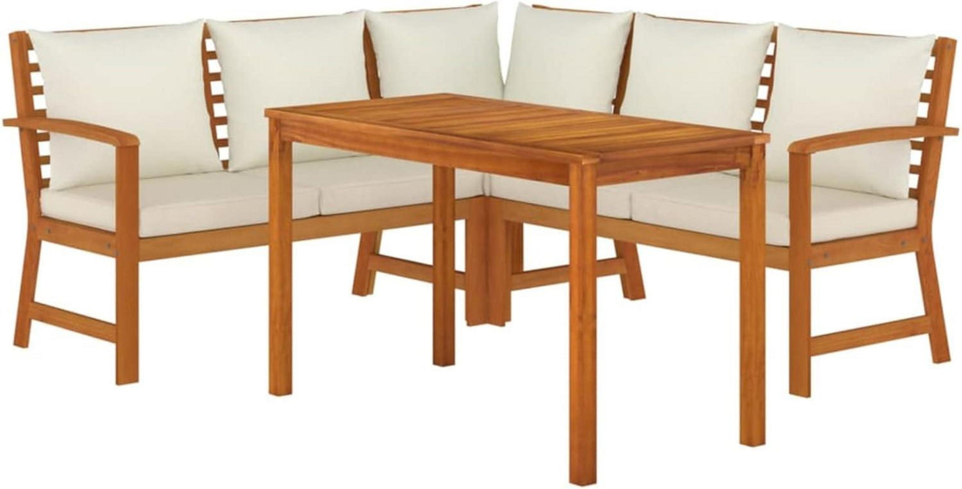 Gartenlounge Holz Ecklounge Sitzgruppe mit Esstisch Outdoor Set