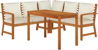 Gartenlounge Holz Ecklounge Sitzgruppe mit Esstisch Outdoor Set