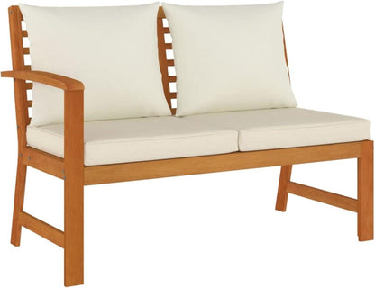 Gartenlounge Holz Ecklounge Sitzgruppe mit Esstisch Hocker Loungemöbel Set