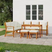 Gartenlounge Holz Ecklounge Sitzgruppe mit Esstisch Hocker Garten
