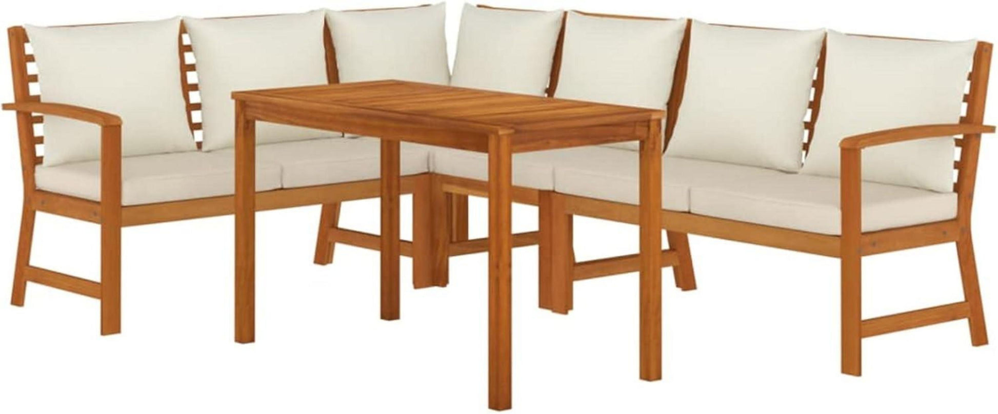 Gartenlounge Holz Ecklounge Sitzgruppe Esstisch Hocker Tisch