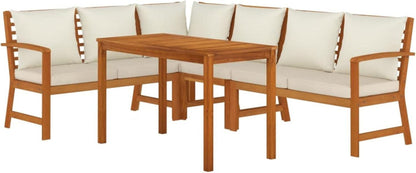 Gartenlounge Holz Ecklounge Sitzgruppe Esstisch Hocker Tisch