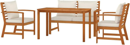 Balkon Lounge Set Holz 4 Personen Gartenmöbel Sofa Tisch