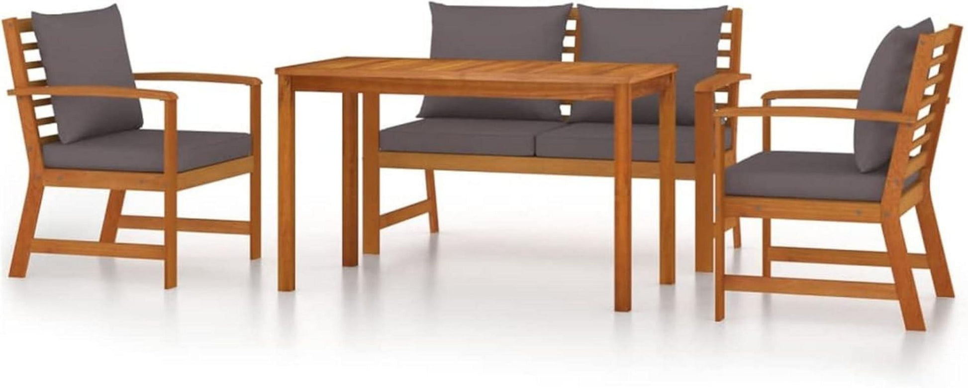 Holz Garten Lounge Set 4 Personen Balkonmöbel Sofa Tisch