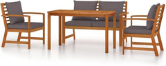 Holz Garten Lounge Set 4 Personen Balkonmöbel Sofa Tisch