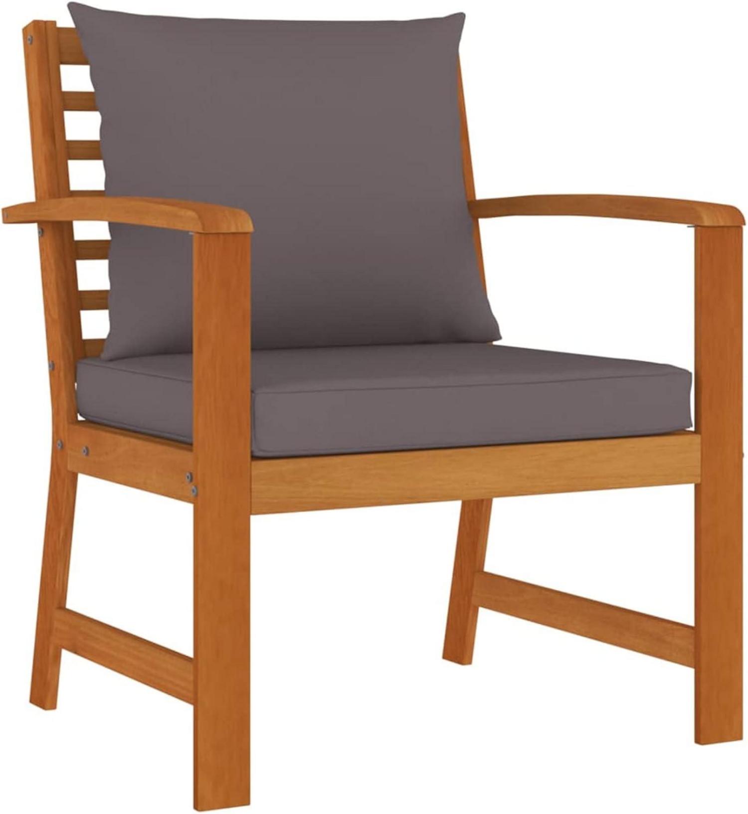 Balkon Lounge Set Holz 4 Personen Sofa Tisch Gartenmöbel rustikaler Charme
