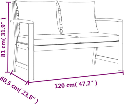 Balkon Lounge Set Holz 4 Personen Sofa Tisch Gartenmöbel rustikaler Charme