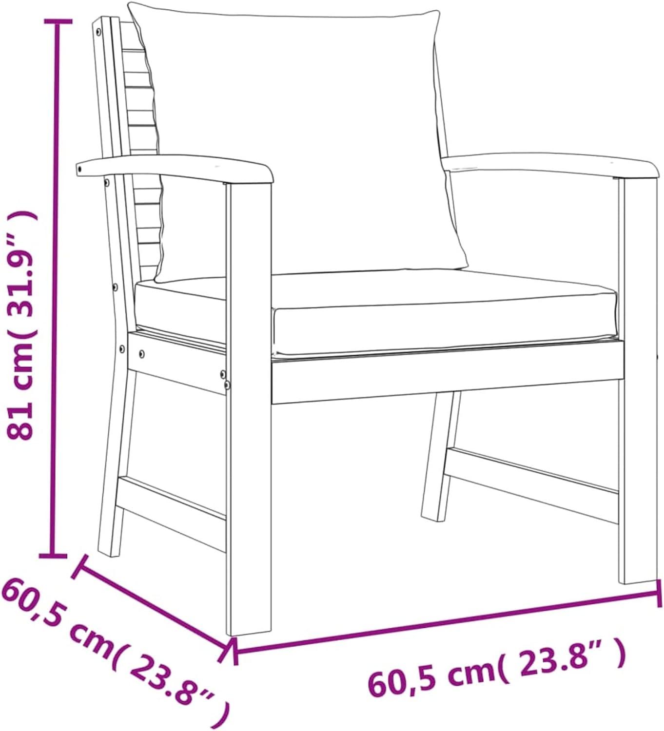 Festnight Balkon Lounge Holz 4 Personen Set mit Sofa und Tisch