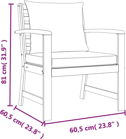 Festnight Balkon Lounge Holz 4 Personen Set mit Sofa und Tisch