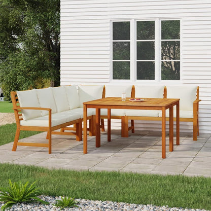 Festnight Gartenlounge Holz Ecklounge Sitzgruppe L-Form mit