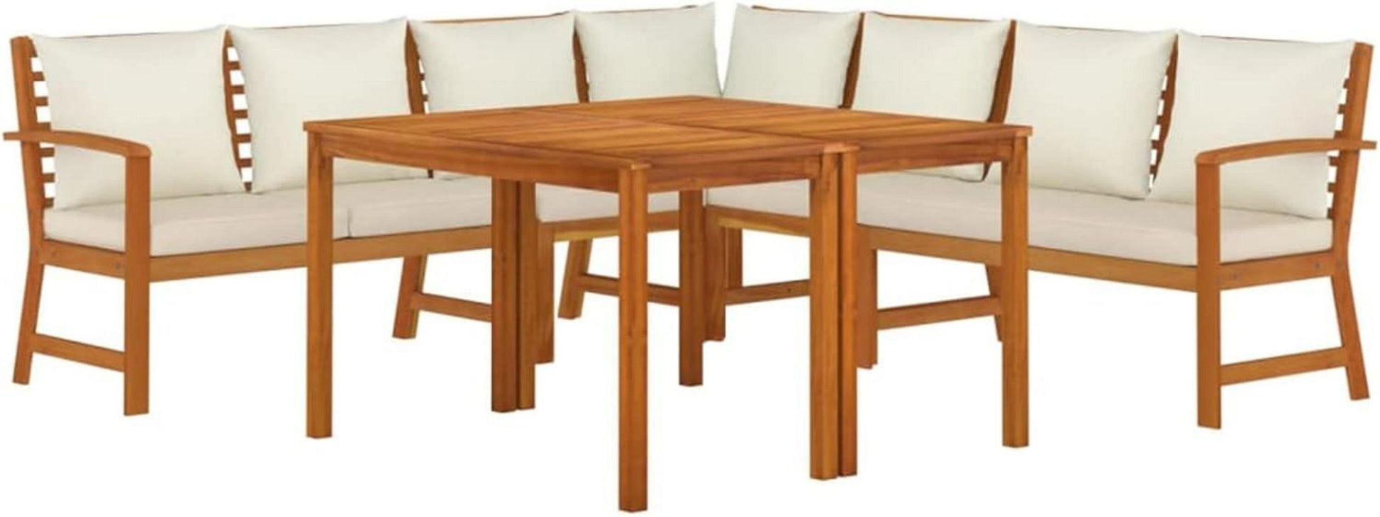 Gartenlounge Holz Ecklounge Sitzgruppe mit Esstisch
