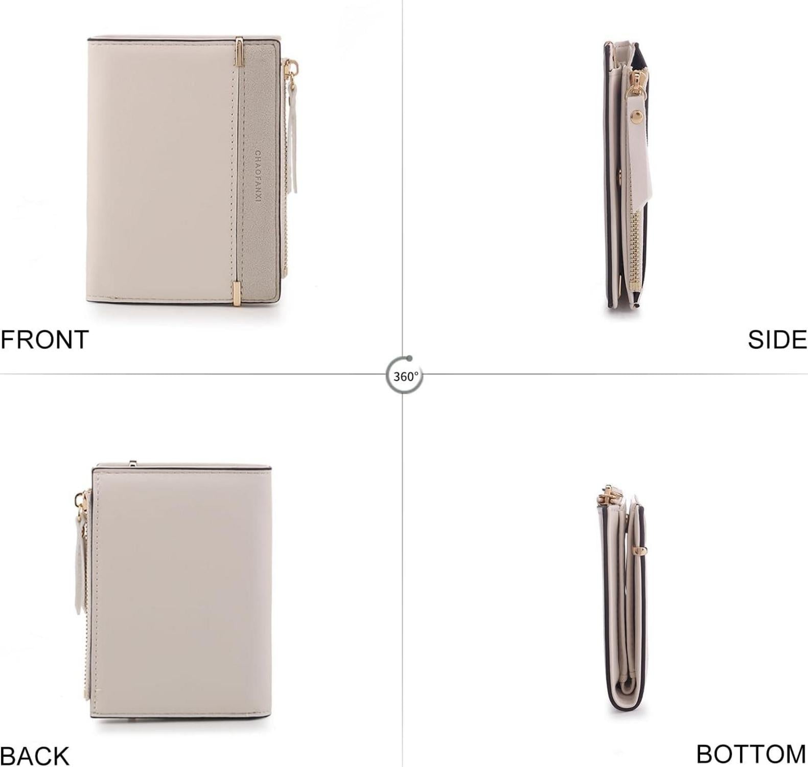 Damen Geldbörse Kurzformat Weiß PU Leder Brieftasche
