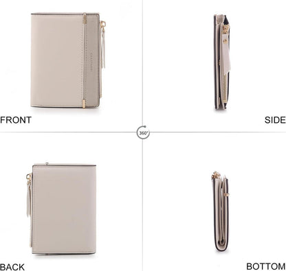 Damen Geldbörse Kurzformat Weiß PU Leder Brieftasche