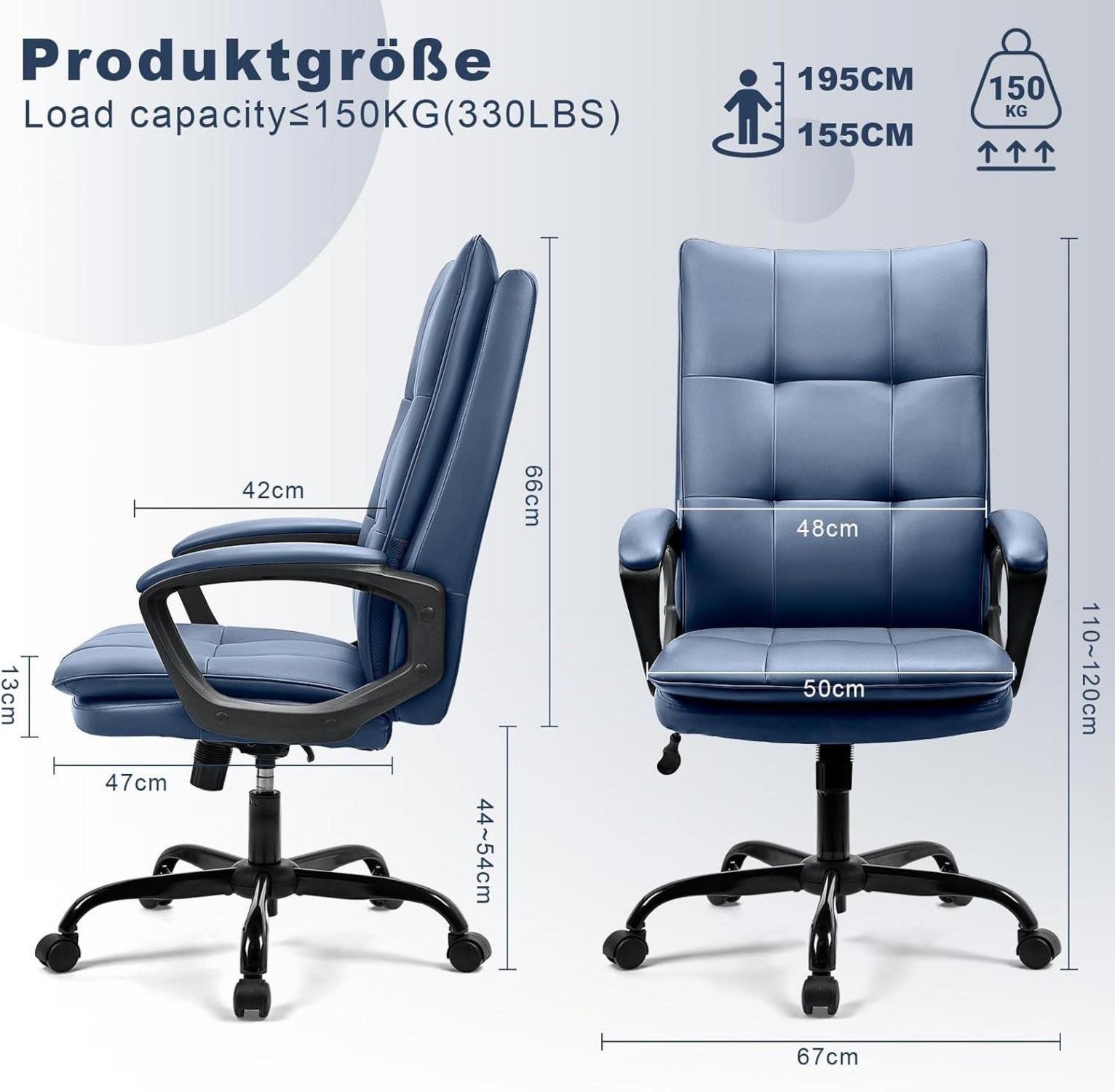 BASETBL Bürostuhl ergonomisch, Chefsessel PU