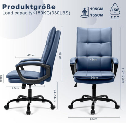 BASETBL Bürostuhl ergonomisch, Chefsessel PU