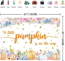 INRUI Fotohintergrund Kürbis Little Pumpkin Jungen Mädchen Babyparty Party 180x120cm