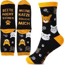 Katzenliebhaber Socken 36-45 mit Katzenmotiv lustige Geschenkidee