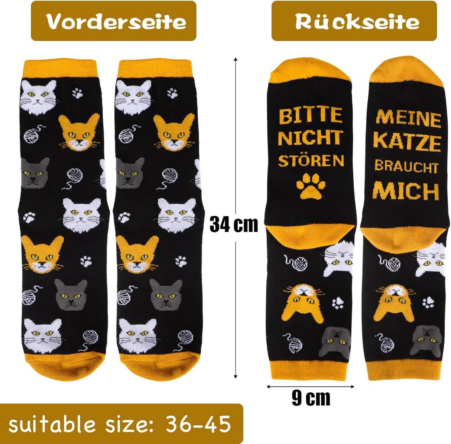 Katzenmotiv Socken Geschenk 36-45 lustige Spruch