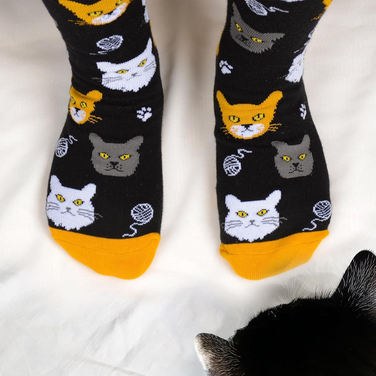 Katzenliebhaber Socken Geschenk lustiges Katzenmotiv 36-45 rutschfest