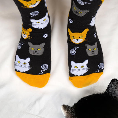 Katzenliebhaber Socken Geschenk lustiges Katzenmotiv 36-45 rutschfest