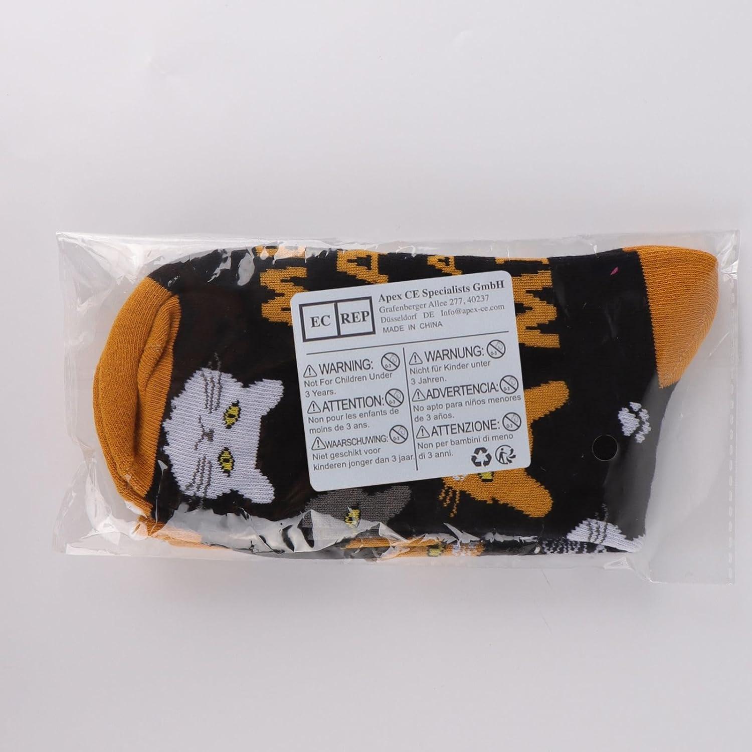 GEBETTER Katzen Socken lustig mit Spruch Geschenk 36-45 Katzenliebhaber Frau Mann