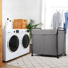Wäschekorb mit Rädern, Wäschesammler (150L), Karbonstahl