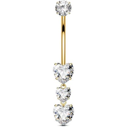 Bauchnabelpiercing Titan Herz Anhänger 14G 10-16mm