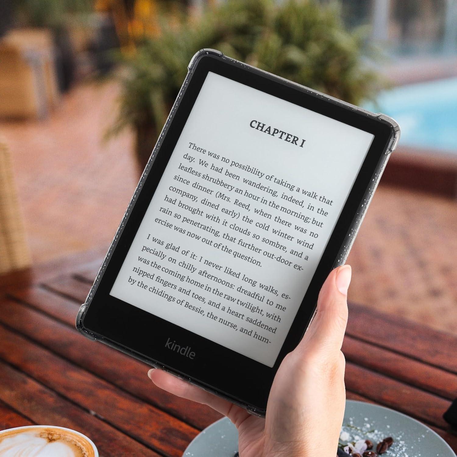 Durchsichtige Kindle Paperwhite Hülle 11. Generation - Schwarz Glitzer