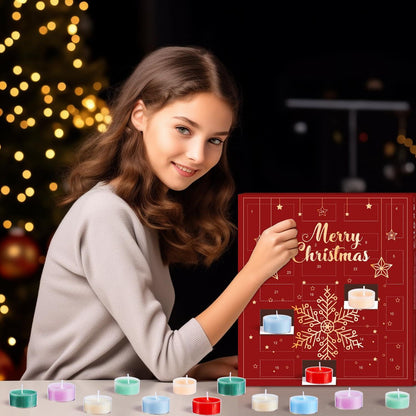 Weihnachtskalender 2024 Teelichter Duftkerzen Geschenk Mama Schwester