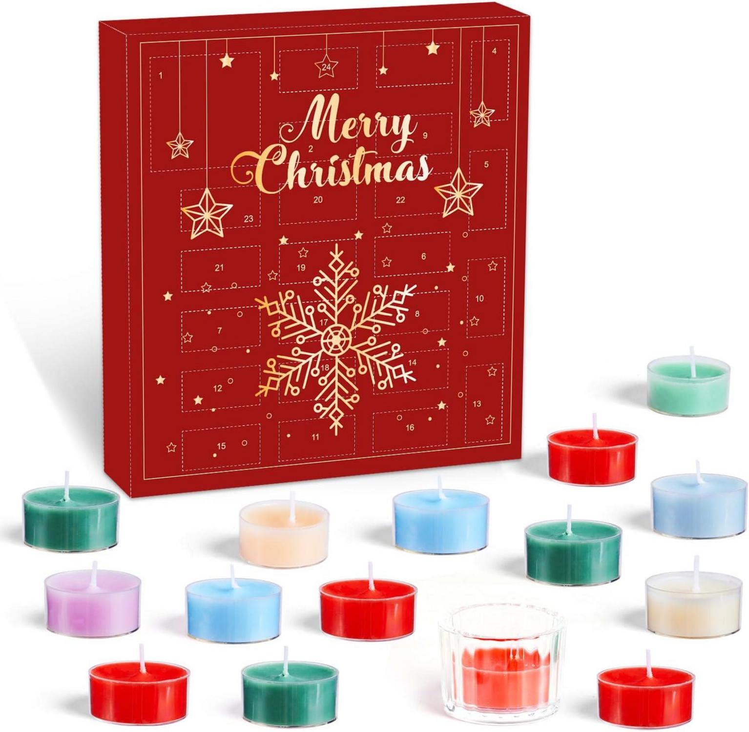 Adventskalender 2024 Frauen Duftkerzen Teelichter Weihnachtskalender 24 Kerzen