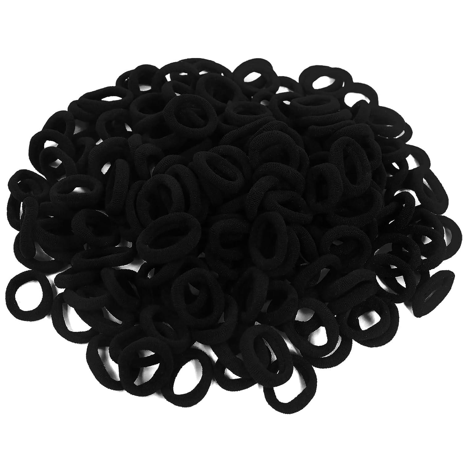 200 Stück Elastisch Haargummis Mädchen Schwarz Zopfgummi Kinder Baby