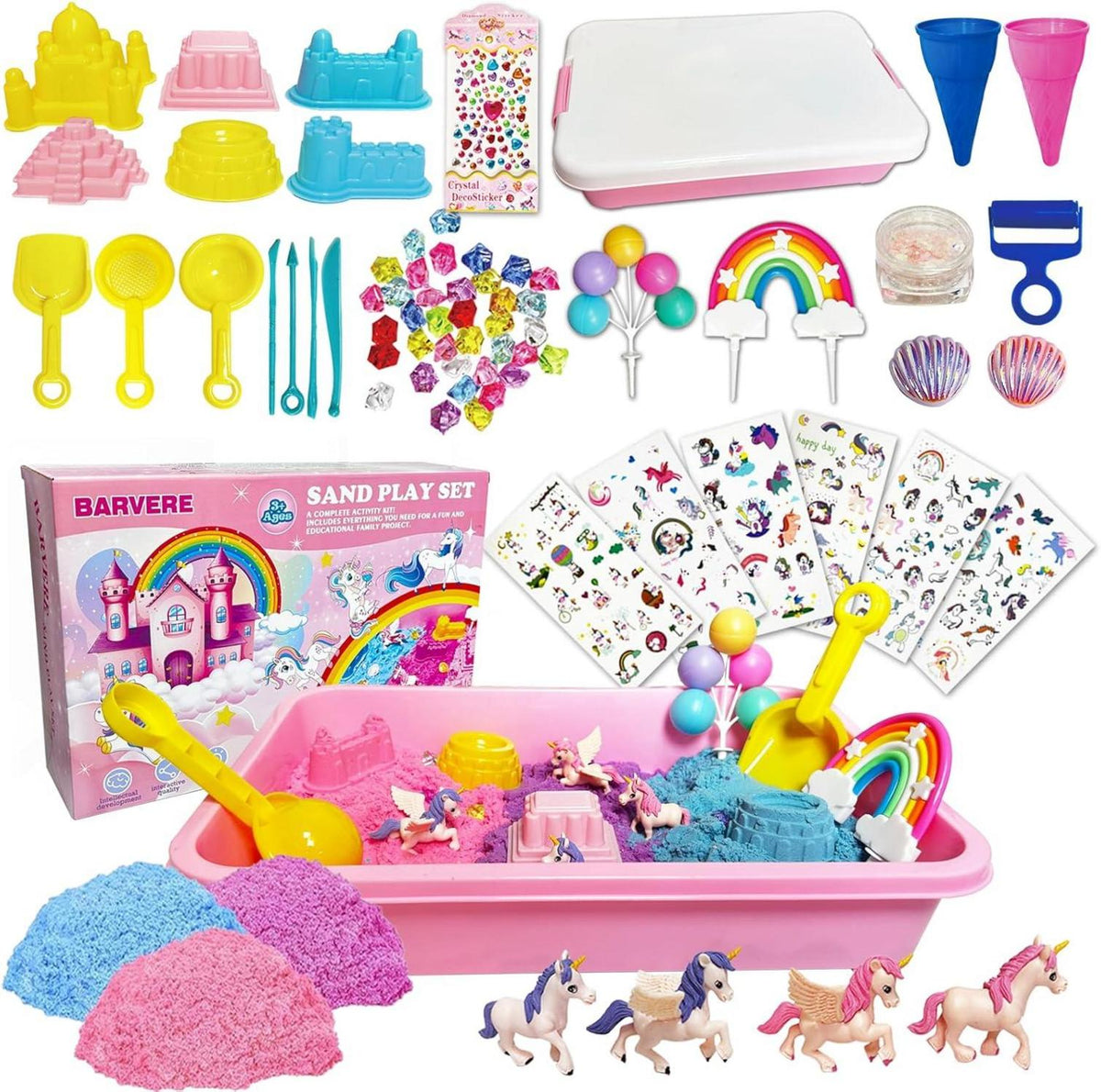 Knet- und Spielsand Einhorn Magic Zaubersand Set