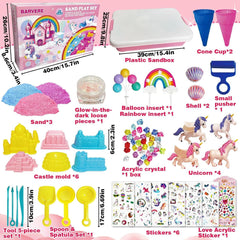 BARVERE Einhorn Magic Sand Set 38Pcs, 1.3kg Knetsand Box
