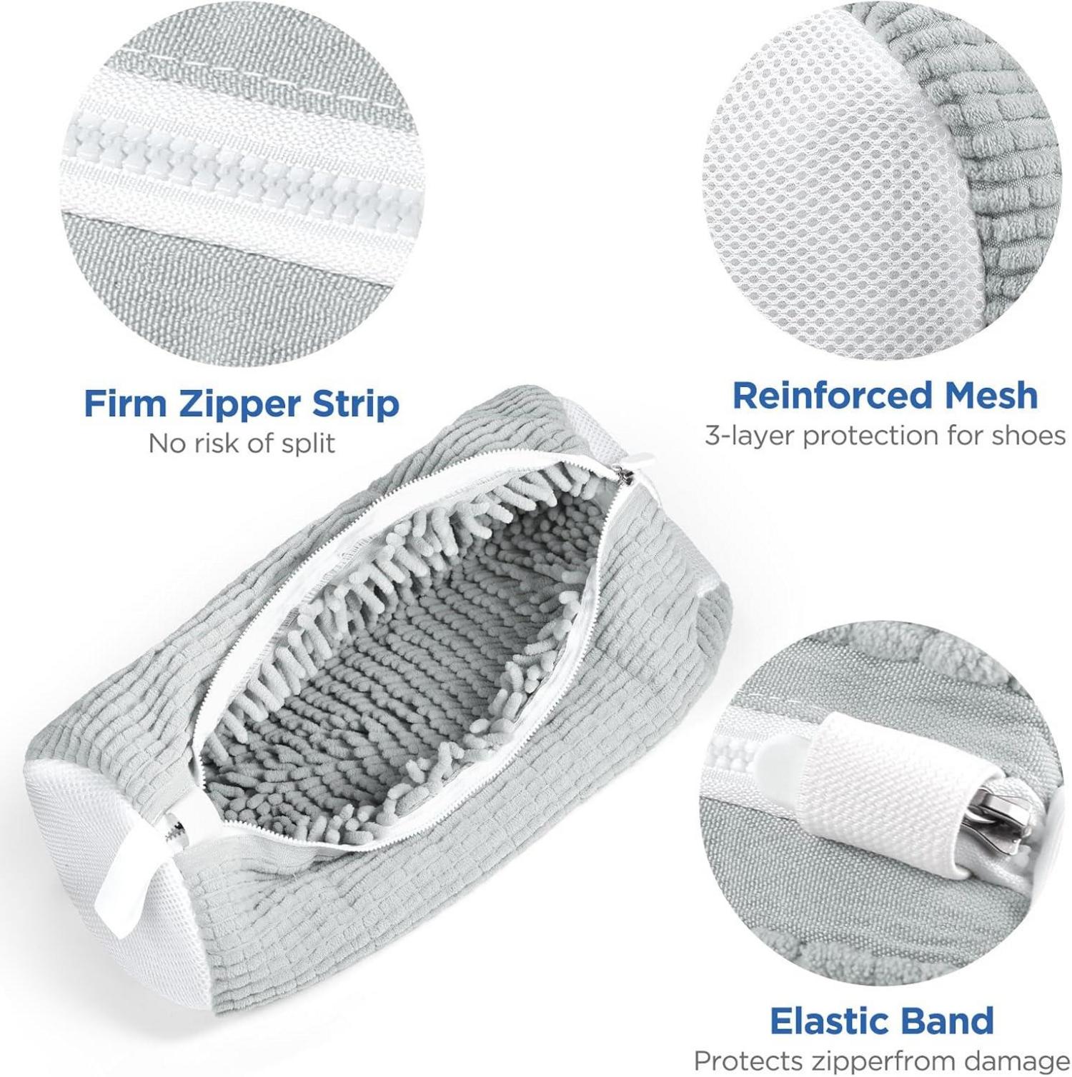 Wäschenetz für Schuhe mit Chenille Reinigungsflaum - 2er Pack