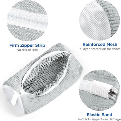 Wäschenetz für Schuhe mit Chenille Reinigungsflaum - 2er Pack