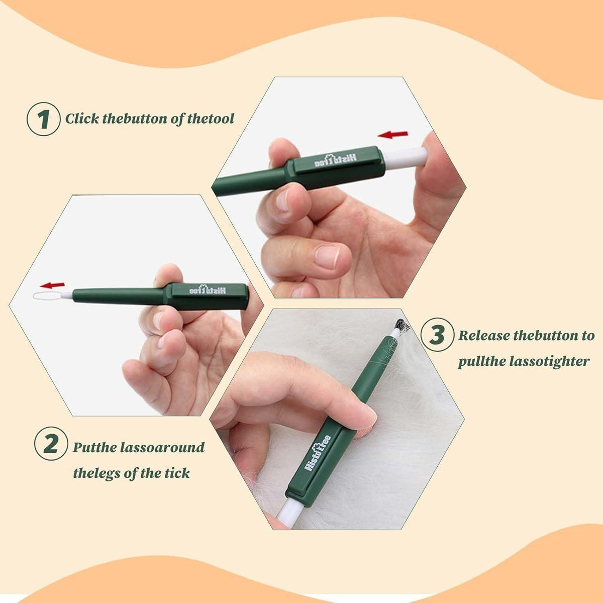 Zeckenschlinge Set für Haustiere, 2 Stück, Grün