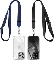 Handykette Universell 2 Stück Schwarz Blau Pad Halsband Schlüsselband