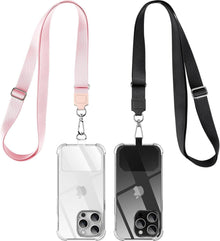 Handykette Universal 2 Stück Schwarz Rosa Smartphone Hülle kompatibel