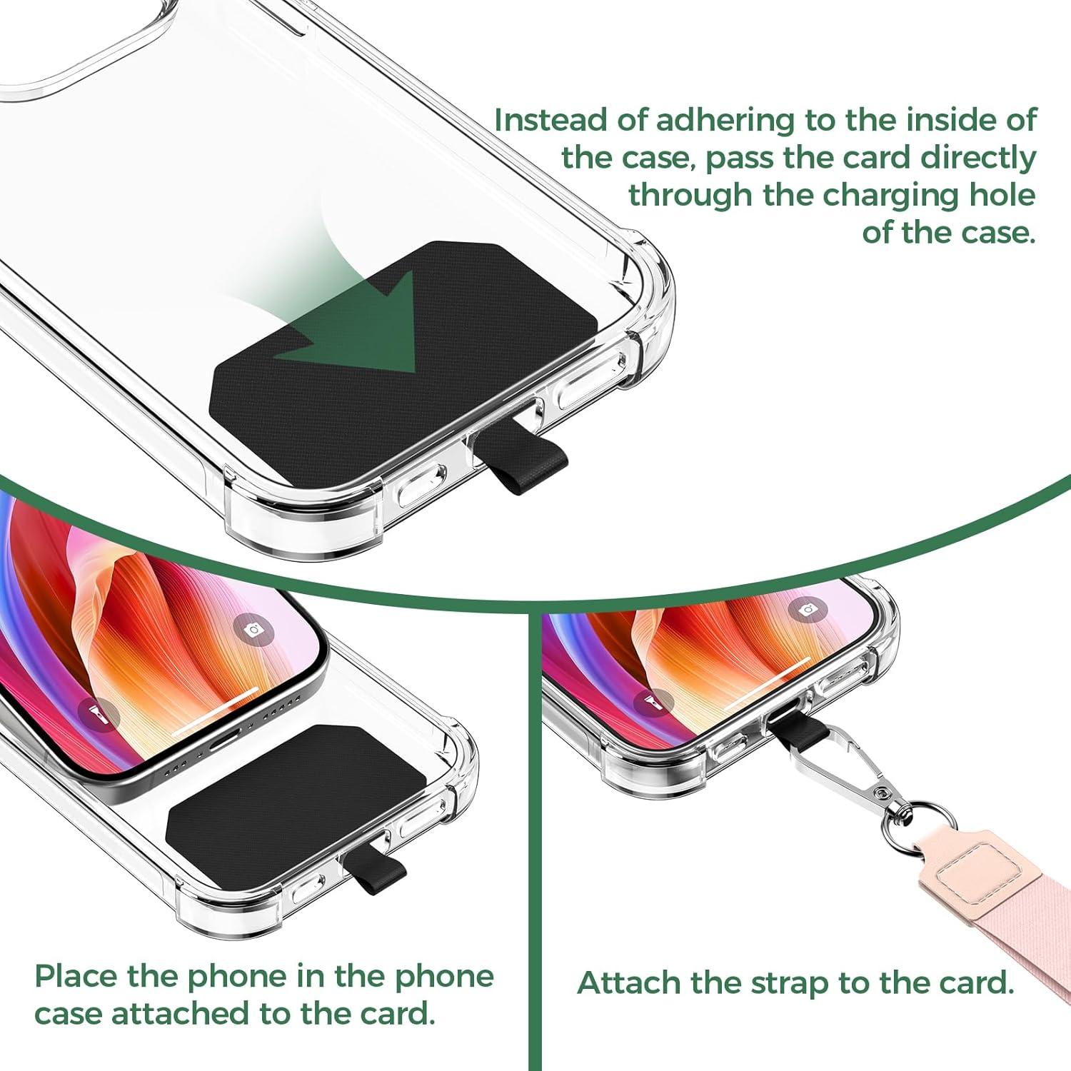 Handykette Universal 2 Stück Schwarz Rosa Smartphone Hülle kompatibel