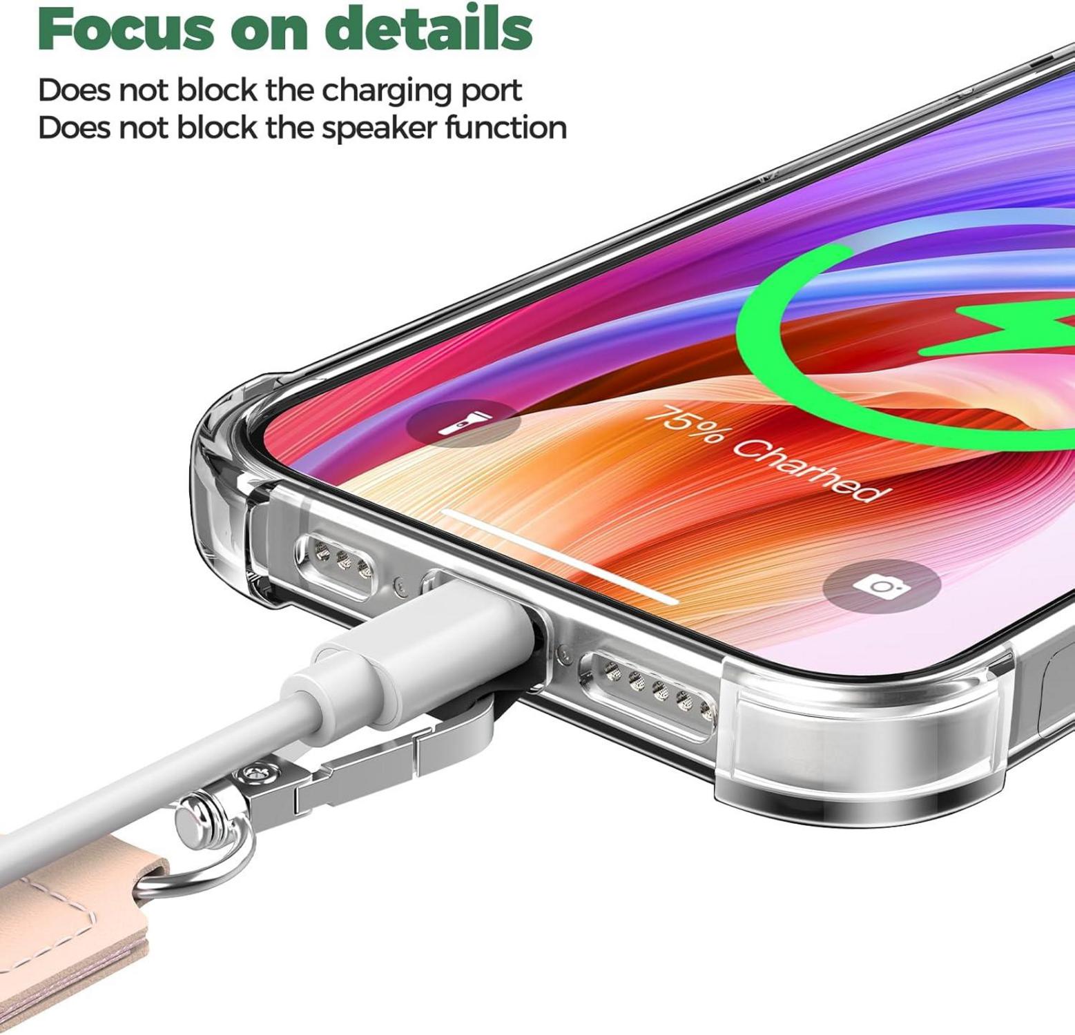 Caslord Handykette Universal 2 Stück Smartphone Halsband Keyband Schwarz Rosa