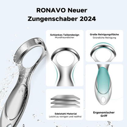 Zungenreiniger Edelstahl Tongue Scraper Mundhygiene 2024