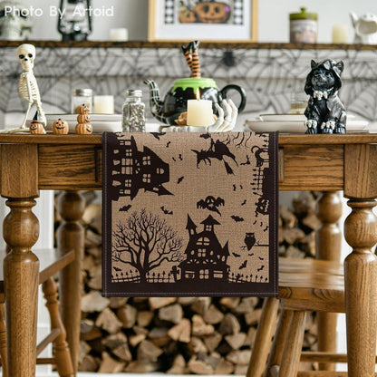 Artoid Mode Halloween Tischläufer Schwarz Braun 40x140 cm