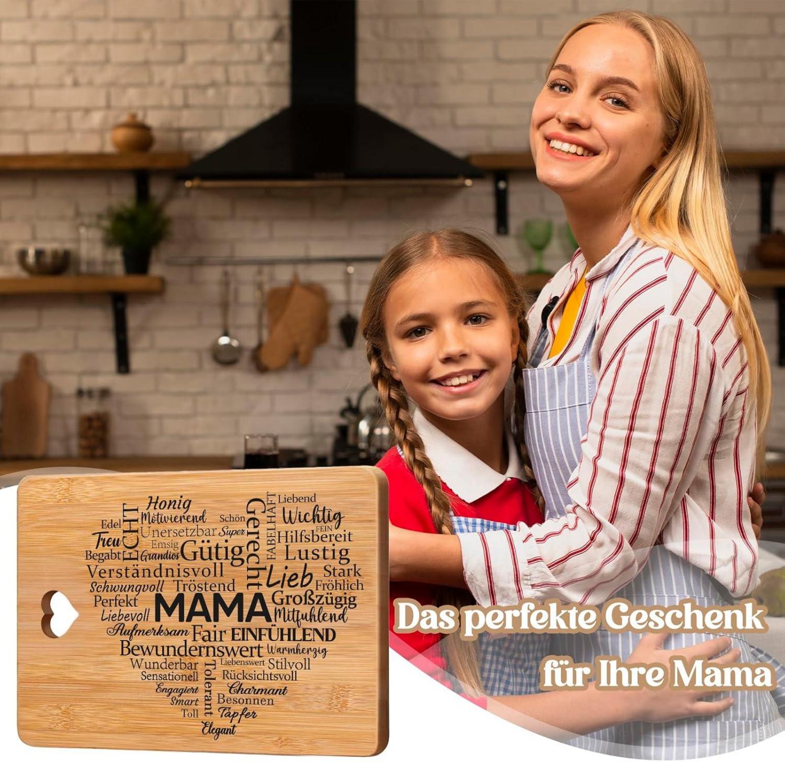 Mama Geschenk Bambus Schneidebrett für beste Mutter Freude