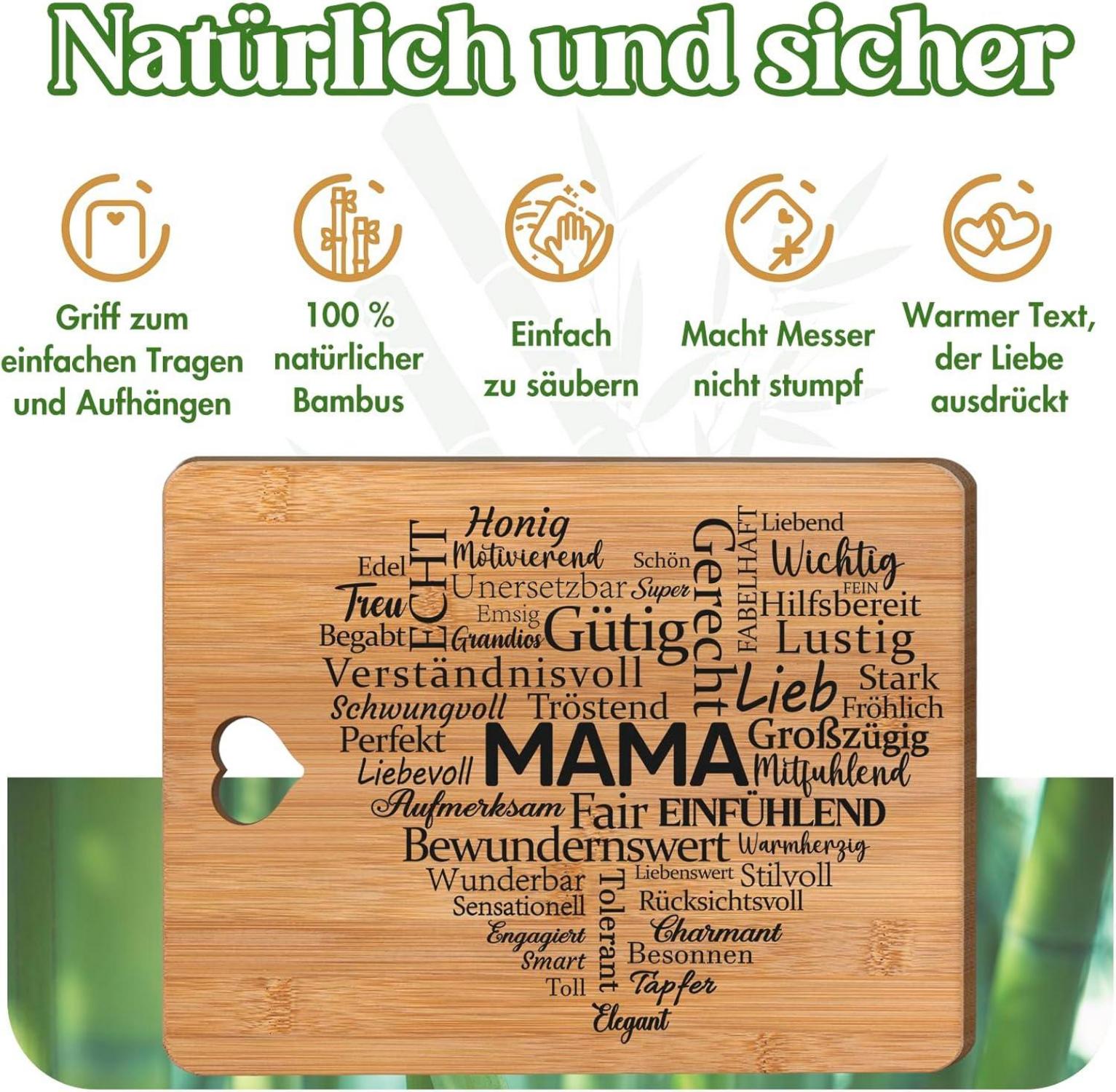 Bambus Schneidebrett Mama Geschenk Geburtstagsgeschenk zum Aufhängen