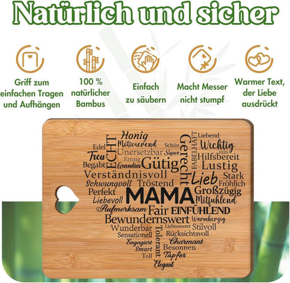 Bambus Schneidebrett Mama Geschenk Geburtstagsgeschenk zum Aufhängen